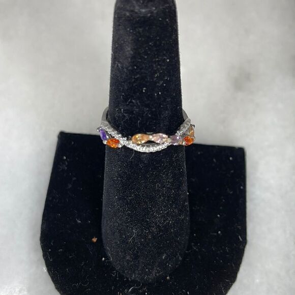 Sterling Silver Colorful Gem Stone Ring - Picture 2 of 10